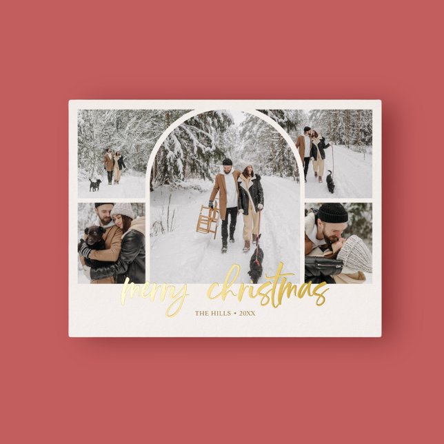 Carte Postale De Vacances En Aluminium Arch Photo Collage Joyeux Noël Foil (Créateur téléchargé)