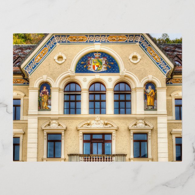 Carte Postale De Vacances En Aluminium Architecture du Liechtenstein (Recto)