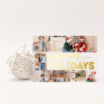 Carte Postale De Vacances En Aluminium Audacieuse Année Moderne En Revue Six Photo Happy<br><div class="desc">Envoyez des voeux chauds cette saison de vacances avec cette année moderne unique et mignonne, audacieuse en commentaire six photo joyeux feuille d'or carte postale vacances. Son design sobre et minimaliste présente des éléments d'inspiration boho dans les tons rose clair, corail pastel, vert sauge, bleu et pêche. Célébrant l'esprit festif...</div>