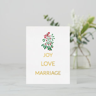 Carte Postale De Vacances En Aluminium Baies rouges mignonnes Mistletoe Joy Love Mariage