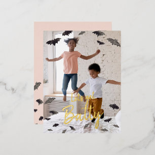 Carte Postale De Vacances En Aluminium Battons-nous ! Bats d'Halloween