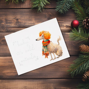 Carte Postale De Vacances En Aluminium Bébé Il fait froid dehors froid caniche d'hiver fr