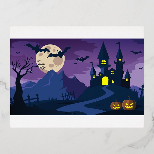 Carte Postale De Vacances En Aluminium Belle Halloween (Recto)