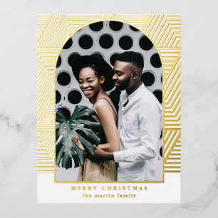 Carte Postale De Vacances En Aluminium Belle photo de Motif géométrique or