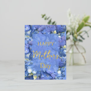 Carte Postale De Vacances En Aluminium Blue Hydrangeas Blooms fête des mères