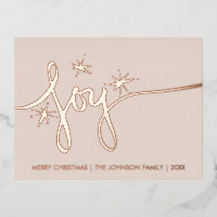 Blush de Joie de Noël lettrage à la main Foil pres
