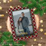 Carte Postale De Vacances En Aluminium Bois de bison chic personnalisé Motif plaqué or<br><div class="desc">Contemporain classique Noël saison des fêtes rouge, blanc, noir et doré feuille coloré Buffalo bûcheron plaid motif tartan. Avec l'option de customiser ou de personnaliser avec une photo et (limité) le texte de votre choix. Avec place pour customiser ou personnaliser le texte sur le devant, le nom de famille (ou...</div>