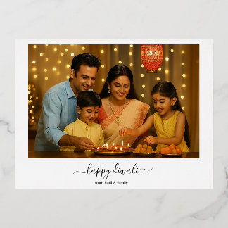 Carte Postale De Vacances En Aluminium Bonne fête de la famille Diwali