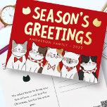 Carte Postale De Vacances En Aluminium Bonnes Fêtes Drôle Mignonne Chats Caroling<br><div class="desc">Carol des chats. 'C'est la saison,  pour être miowy! miow meow meow meow meow meow! Disponible ici : http://www.zazzle.com/selectpartysupplies</div>