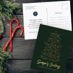 Carte Postale De Vacances En Aluminium Bonnes Fêtes Moderne Simple Arbre de Noël<br><div class="desc">Votre logo d'entreprise peut être ajouté à l'arrière. Modifiez le message de vacances,  le nom commercial ou le nom de l'entreprise. Disponible ici : http://www.zazzle.com/selectpartysupplies</div>