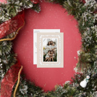 Bordure de houx et pin beige Photo Fêtes de Noël