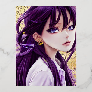 Carte Postale De Vacances En Aluminium Boucles d'oreilles de la chemise blanche Anime Pap