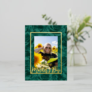 Carte Postale De Vacances En Aluminium Bouquets Rose verts Bonne fête des mères Photo