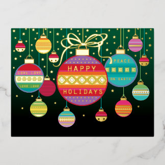 Carte Postale De Vacances En Aluminium Bright pendre les ornements de Noël Véritable Or