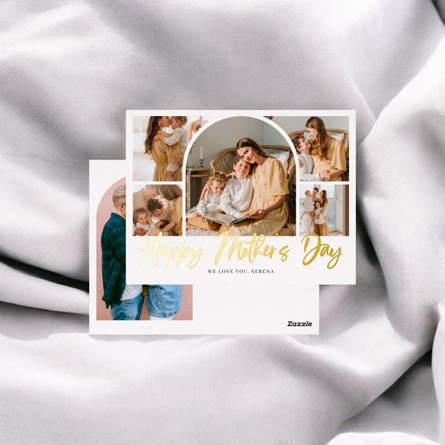 Carte Postale De Vacances En Aluminium Brush Calligraphie 6 Arch Photo Fête des mères (Créateur téléchargé)