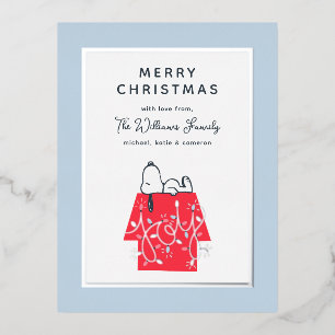 Carte Postale De Vacances En Aluminium cacahuètes   Snoopy's Holiday Dreamer Family Photo