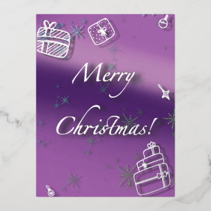 Carte Postale De Vacances En Aluminium Cadeaux de Noël et boules décoratives en fil d'arg
