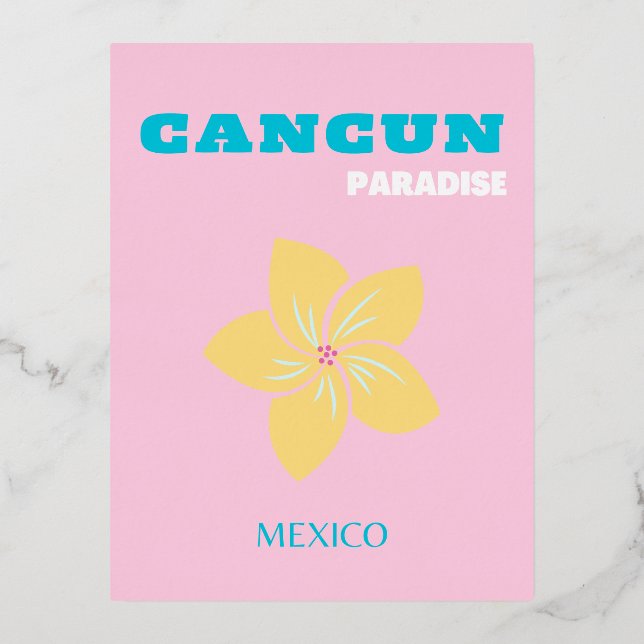 Carte Postale De Vacances En Aluminium Cancun Travel Art, Travel Art, Preppy, Preppy Room (Recto)