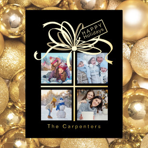 Carte Postale De Vacances En Aluminium Carte cadeau de Noël Black Gold