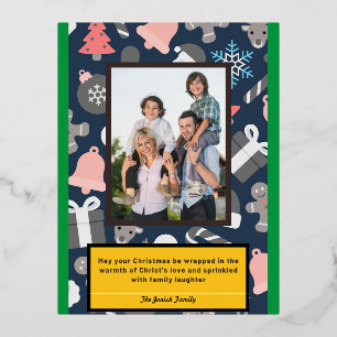 Carte Postale De Vacances En Aluminium Carte d'amour et de rire de Noël chrétien