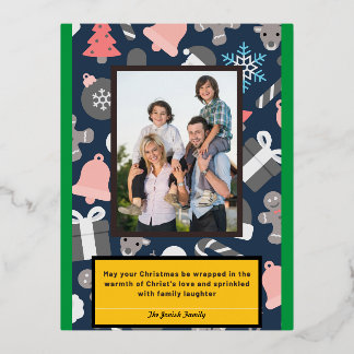 Carte Postale De Vacances En Aluminium Carte d'amour et de rire de Noël chrétien