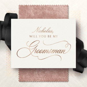 Carte Postale De Vacances En Aluminium Carte de demande de témoin de mariage en foil