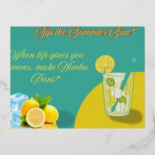 Carte Postale De Vacances En Aluminium Carte de jus de citron