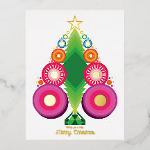 Carte de Noël arbre de Noël en feuille d'or