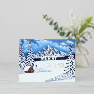 Carte Postale De Vacances En Aluminium Carte de Noël en argent à paillettes Winter Wonder