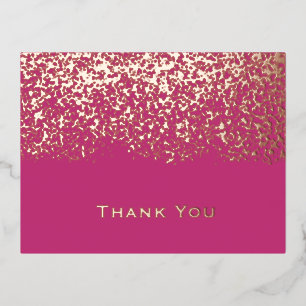 Carte Postale De Vacances En Aluminium Carte de remerciement de mariage Magenta Rose Gold