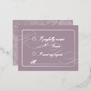 Carte Postale De Vacances En Aluminium Carte de réponse en feuille Mauve Tapisserie Victo