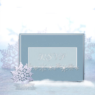 Carte Postale De Vacances En Aluminium Carte de réponse flocon de neige bleu pâle et ciel