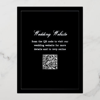 Carte Postale De Vacances En Aluminium Carte de site de mariage à code QR noir avec feuil