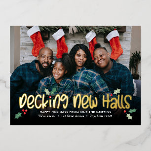 Carte Postale De Vacances En Aluminium Carte de vœux de Noël FOIL Joyeux Aménagement