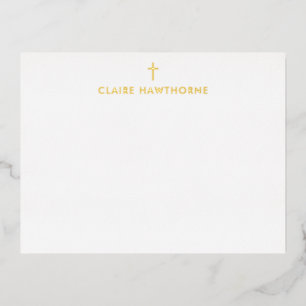 Carte Postale De Vacances En Aluminium Carte de vœux en papier métallisé Gold Cross