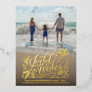 Carte Postale De Vacances En Aluminium Carte de vœux festive en papier métallisé