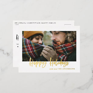 Carte Postale De Vacances En Aluminium carte de vœux photo joyeuses fêtes en aluminium