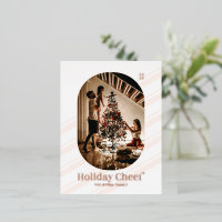 Carte de vœux photo Noël Rose gold en feuille d'al
