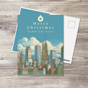 Carte Postale De Vacances En Aluminium Carte postale en aluminium Joyeux Noël sur la skyl