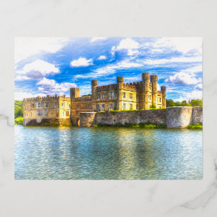 Carte Postale De Vacances En Aluminium Château anglais médiéval Art