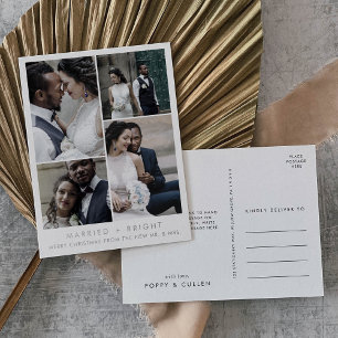 Carte Postale De Vacances En Aluminium Chic Foil marié et brillant Merci de Noël