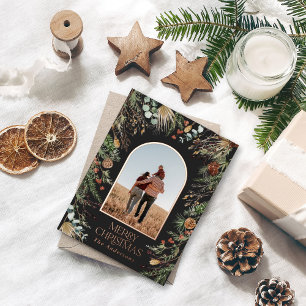 Carte Postale De Vacances En Aluminium Christmas 1 photo botanical elegant