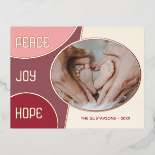 Carte Postale De Vacances En Aluminium Classic Moderne Joyeuses Fêtes Gold Foil Holiday