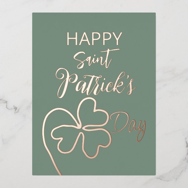 Carte Postale De Vacances En Aluminium Cloverleaf Minimal/Saint Patrick's Day (Recto)