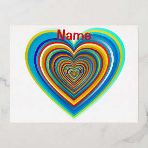 Carte Postale De Vacances En Aluminium Coeur valentin multicolore Thunder_Cove