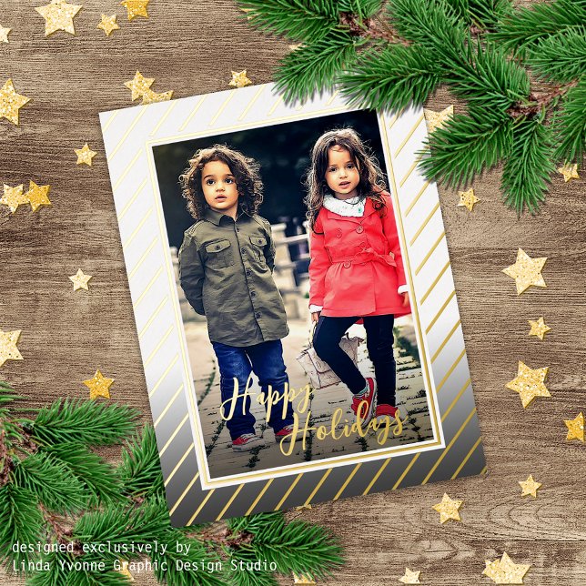 Carte Postale De Vacances En Aluminium Conception Joyeuses Fêtes élégante personnalisée (Créateur téléchargé)