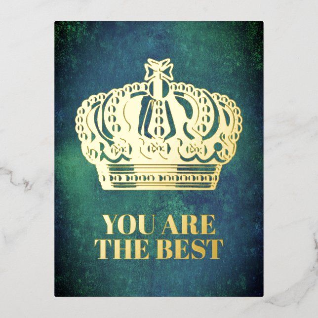 Carte Postale De Vacances En Aluminium Couronne de la Croix Royale - Bleu Or (Recto)