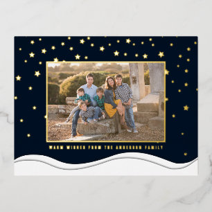 Carte Postale De Vacances En Aluminium Créez votre propre photo de famille élégante Noël