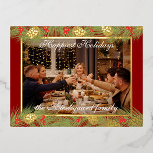 Carte Postale De Vacances En Aluminium Custom Modern Classic Chic Happest Real Gold