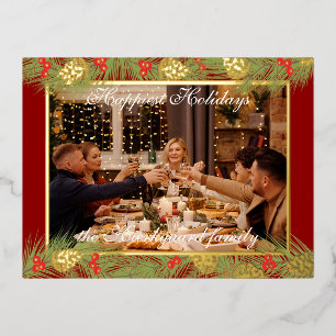 Carte Postale De Vacances En Aluminium Custom Modern Classic Chic Happest Real Gold